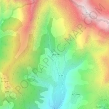 Mapa topográfico La Baumette, altitud, relieve