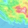 Mapa topográfico Slivno Ravno, altitud, relieve