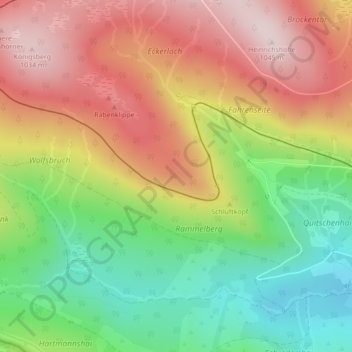 Mapa topográfico Kanzelklippe, altitud, relieve