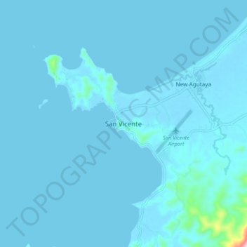 Mapa topográfico San Vicente, altitud, relieve