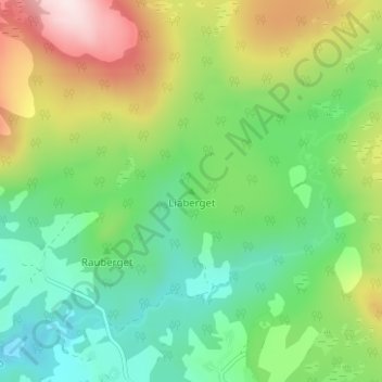 Mapa topográfico Liaberget, altitud, relieve