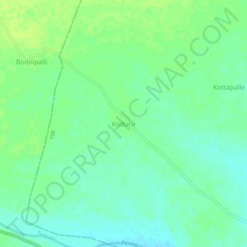 Mapa topográfico Koduru, altitud, relieve
