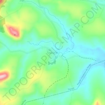Mapa topográfico Taquaras, altitud, relieve