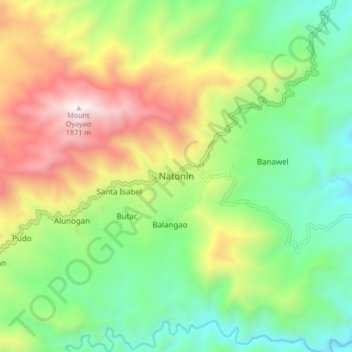 Mapa topográfico Natonin, altitud, relieve