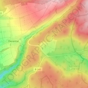 Mapa topográfico Winnefeld, altitud, relieve