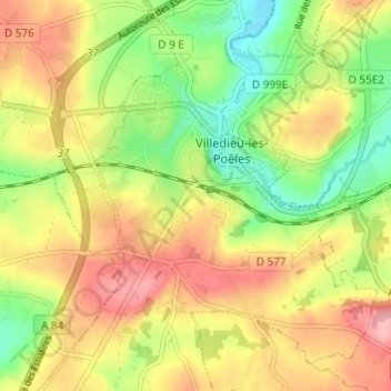 Mapa topográfico La Croix au Grand, altitud, relieve