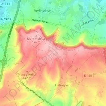 Mapa topográfico Le Haut Pichot, altitud, relieve