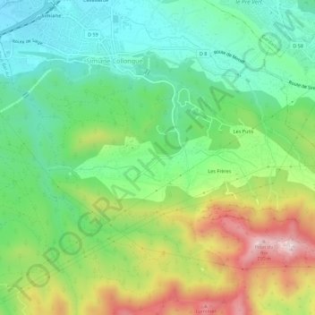 Mapa topográfico Saint-Germain, altitud, relieve