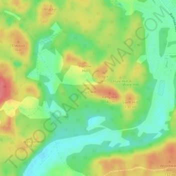 Mapa topográfico Boyd Hill, altitud, relieve