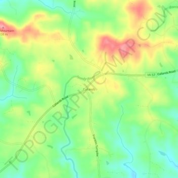 Mapa topográfico Callands, altitud, relieve