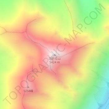 Mapa topográfico Mt.Sherap, altitud, relieve