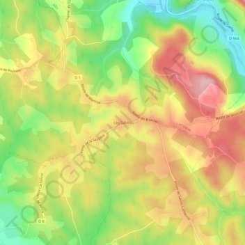 Mapa topográfico Les Gibilis, altitud, relieve