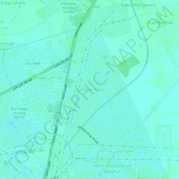 Mapa topográfico Ramzan Kalo, altitud, relieve