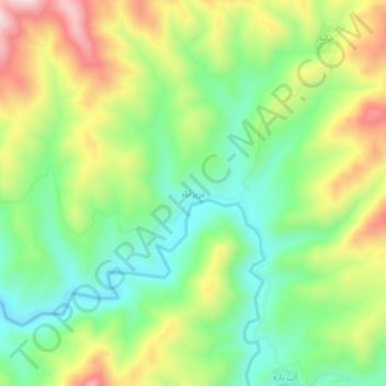 Mapa topográfico `Azizabad, altitud, relieve