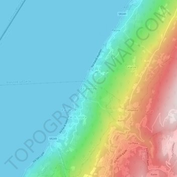 Mapa topográfico Ca' Tronconi, altitud, relieve