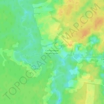 Mapa topográfico Comunidade Monte Videl, altitud, relieve