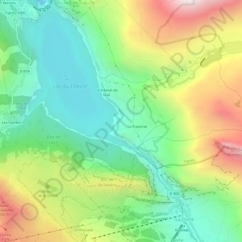 Mapa topográfico La Reculaz, altitud, relieve