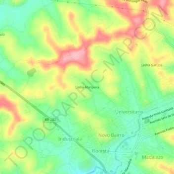 Mapa topográfico Linha Maripora, altitud, relieve