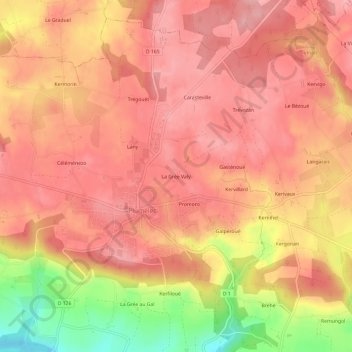 Mapa topográfico La Grée Valy, altitud, relieve