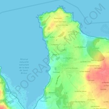 Mapa topográfico L'Etoile, altitud, relieve