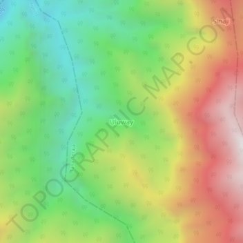 Mapa topográfico Uluway, altitud, relieve