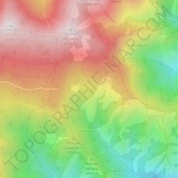 Mapa topográfico La Passe, altitud, relieve