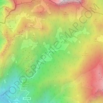 Mapa topográfico Soto de Sajambre, altitud, relieve