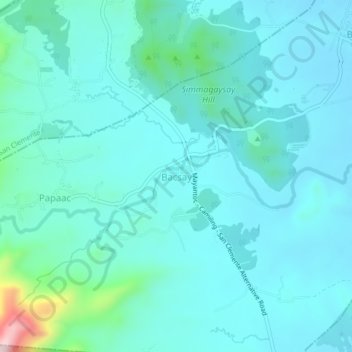 Mapa topográfico Bacsay, altitud, relieve