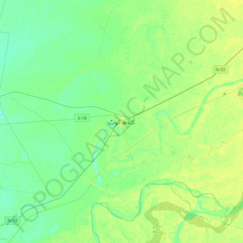 Mapa topográfico Kandhkot, altitud, relieve