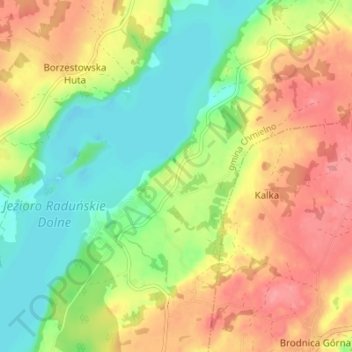 Mapa topográfico Sznurki, altitud, relieve