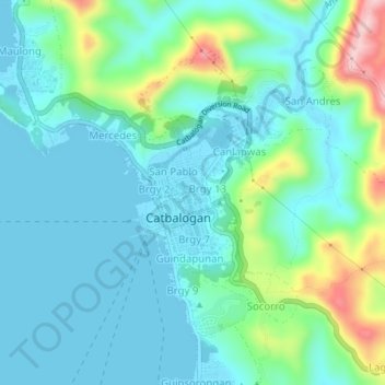 Mapa topográfico Patag, altitud, relieve