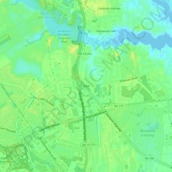 Mapa topográfico Tabb, altitud, relieve