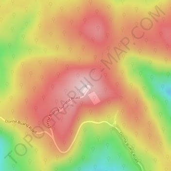 Mapa topográfico Mount Donna Buang, altitud, relieve