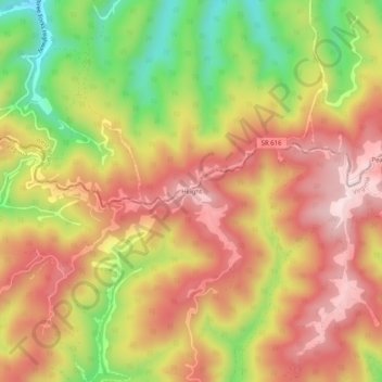 Mapa topográfico Height, altitud, relieve