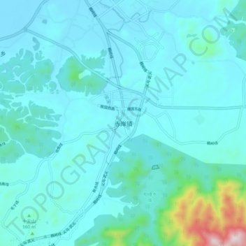 Mapa topográfico Chian, altitud, relieve