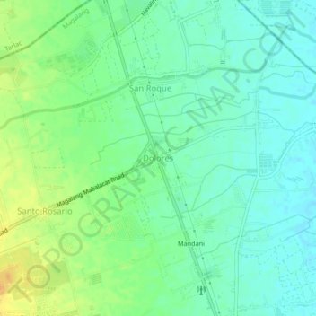 Mapa topográfico Dolores, altitud, relieve