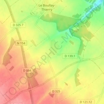 Mapa topográfico Minières, altitud, relieve