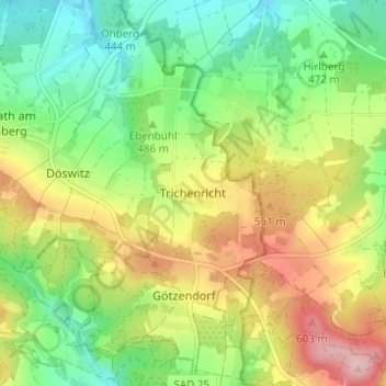 Mapa topográfico Trichenricht, altitud, relieve