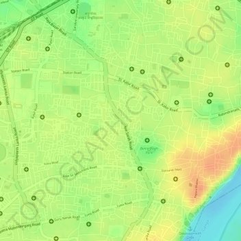 Mapa topográfico Sabji Mandi, altitud, relieve