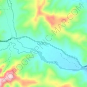 Mapa topográfico Cabagayan, altitud, relieve