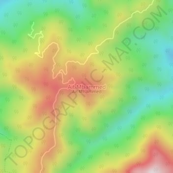 Mapa topográfico Aït Mhammed, altitud, relieve