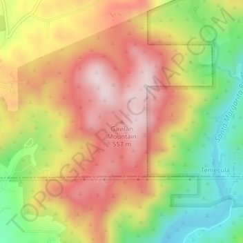 Mapa topográfico Gavilan Mountain, altitud, relieve