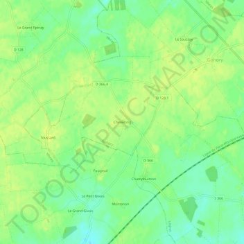 Mapa topográfico Chenelong, altitud, relieve