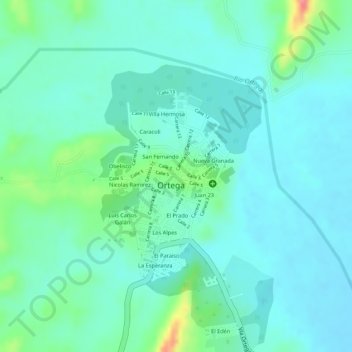 Mapa topográfico la cita, altitud, relieve