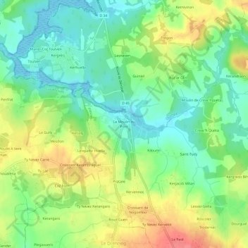 Mapa topográfico Le Moulin du Pont, altitud, relieve