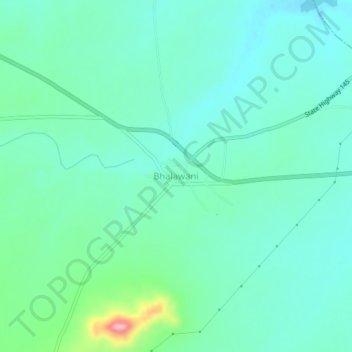 Mapa topográfico Bhalawani, altitud, relieve