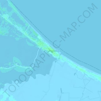 Mapa topográfico Tanjungpakis, altitud, relieve