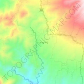 Mapa topográfico Gunung Rejo, altitud, relieve