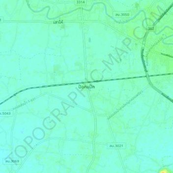 Mapa topográfico Pok Paek, altitud, relieve