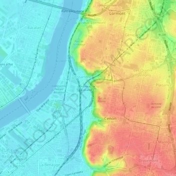 Mapa topográfico Hameau de Lissandre, altitud, relieve